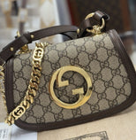 Gucci Blondie Mini GG Supreme Umhängetasche Beige Gold 724645