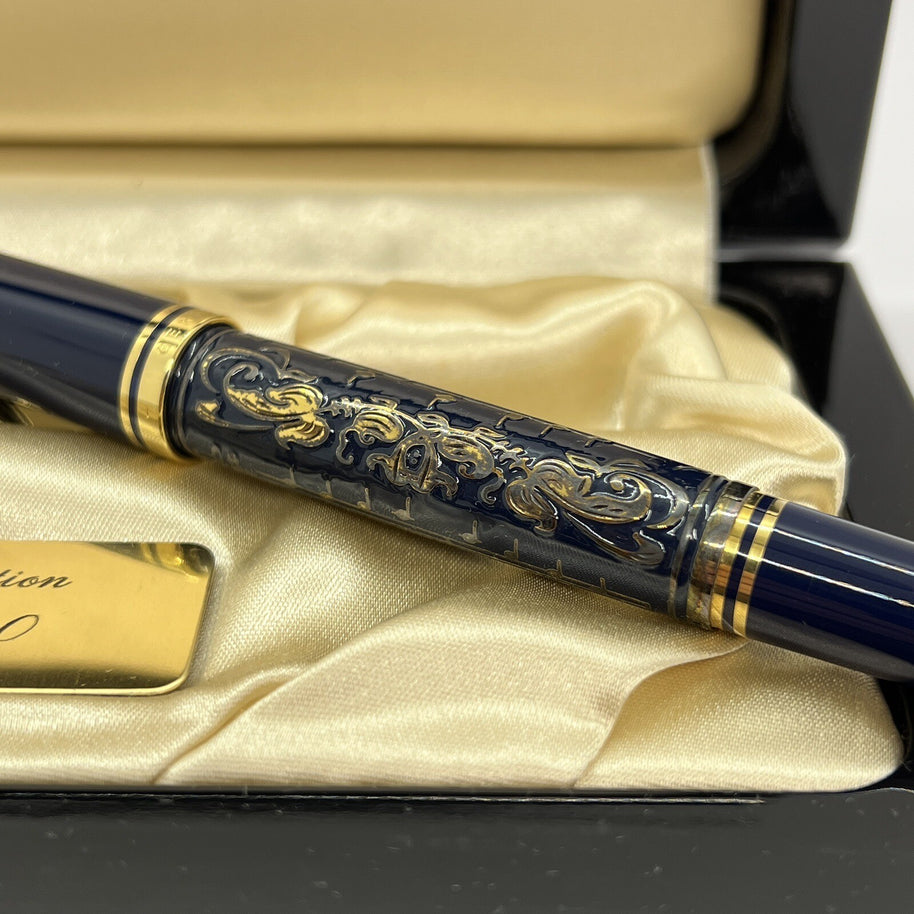 1996 PELIKAN M800 CONCERTO 925 Vermeil & Blau Limited Edition OB 18C Feder Gold