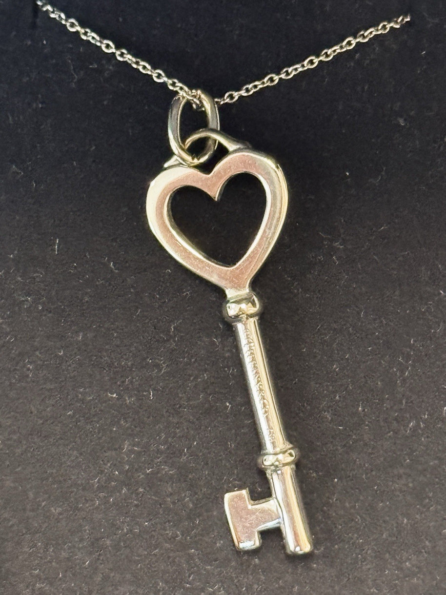 Tiffany & Co. Keys Herz Schlüssel großer Anhänger Weißgold + Orig. Kette