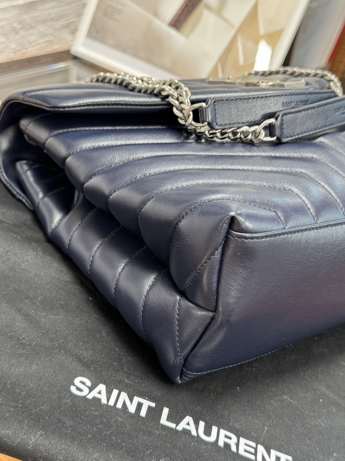 YSL Saint Laurent Loulou Medium Marine Blau Umhängetasche