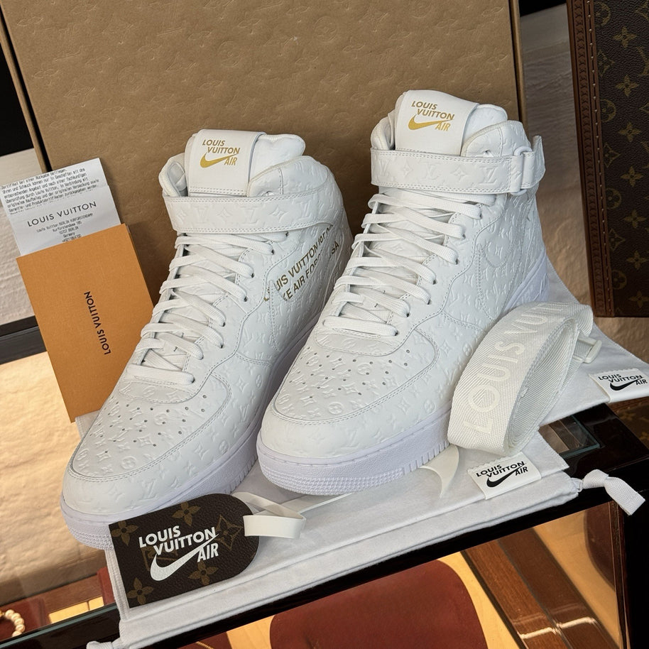 NIKE X LOUIS VUITTON AIR FORCE 1 MID SNEAKER VIRGIL ABLOH OFF-WHITE US 15