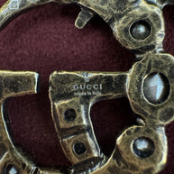 Gucci GG Multicolor Crystal Gemstones Double G Charm Bracelet Armband