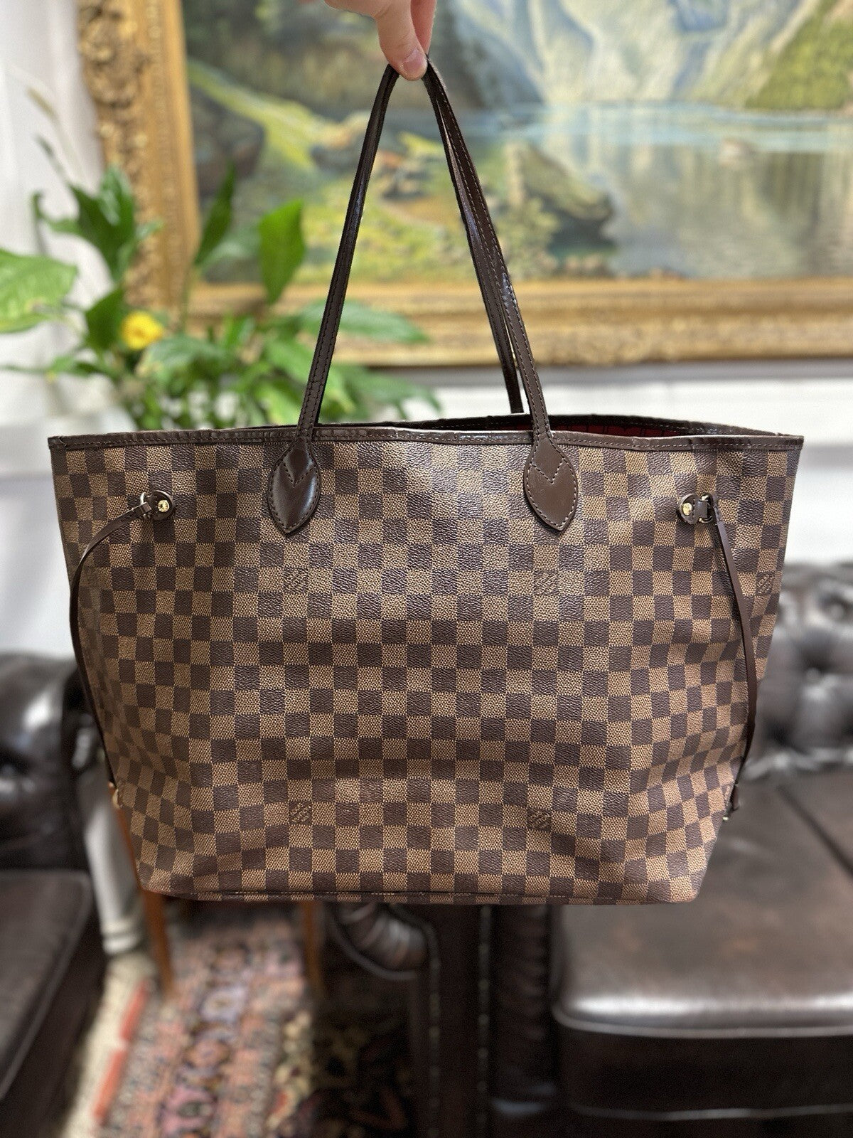 Louis Vuitton Neverfull GM Damier Ebene & Rot 2013 Shopper