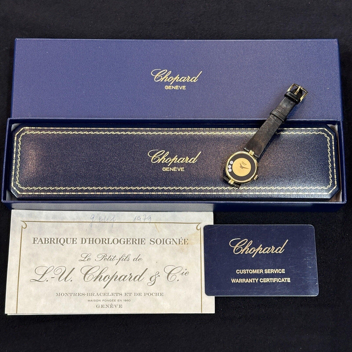 Chopard Happy Diamonds Damenuhr 18K/750er Gelbgold Fullset & Service