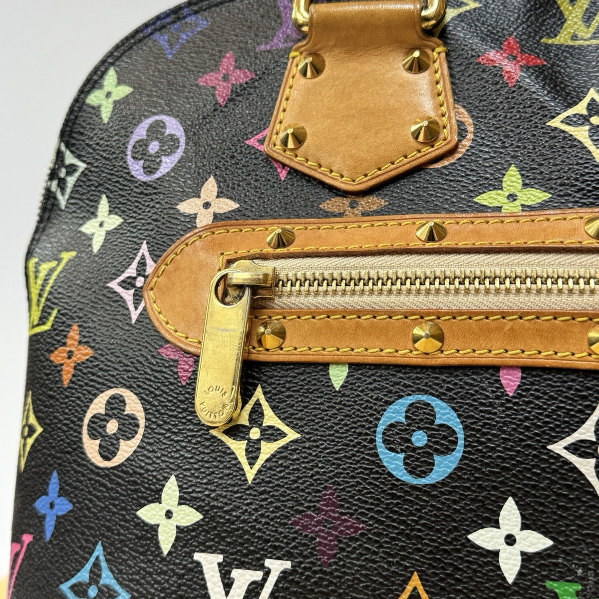 Louis Vuitton Alma Multicolor Multicolore Schwarz Handtasche 2004 IKONE