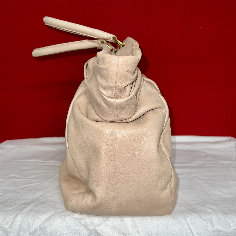 Prada Damen Handtasche Shopper Tote Bag BN1689 Nappa Nappa Frills Cipria Beige