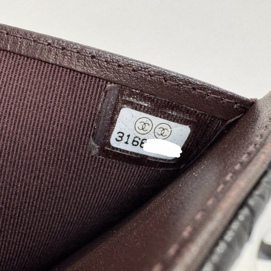 Chanel Trifold Flap Wallet Portemonnaie Caviar Leder Schwarz & Silber 2021