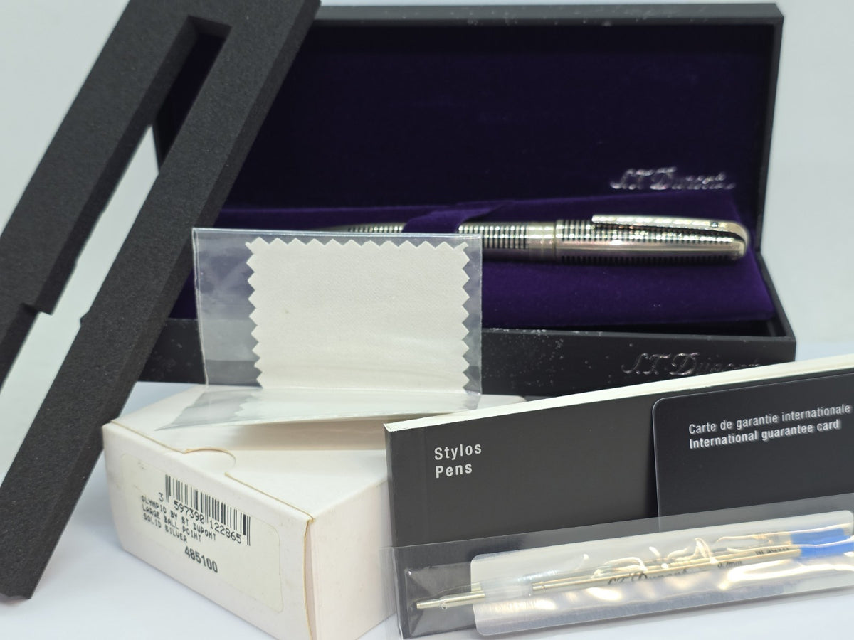 ST Dupont Olympio Laque De Chine Sterling Silver Large Ball Point 485100