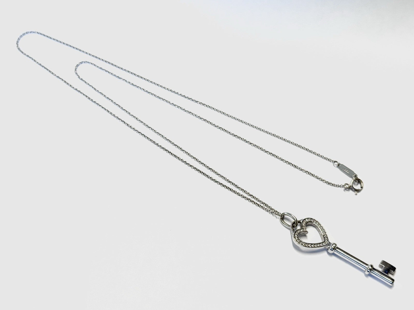 Tiffany & Co. Keys Herz Schlüssel großer Anhänger Weißgold + Orig. Kette