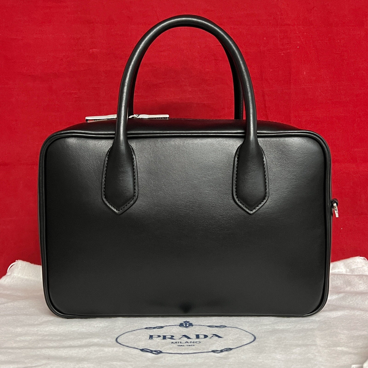 Prada 1BB049 City Calf Damen Umhängetasche Schwarz/Pink