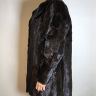 Klassische lange Nerzjacke SAGA MINK dunkelbraun, Gr. 36/38 Damen