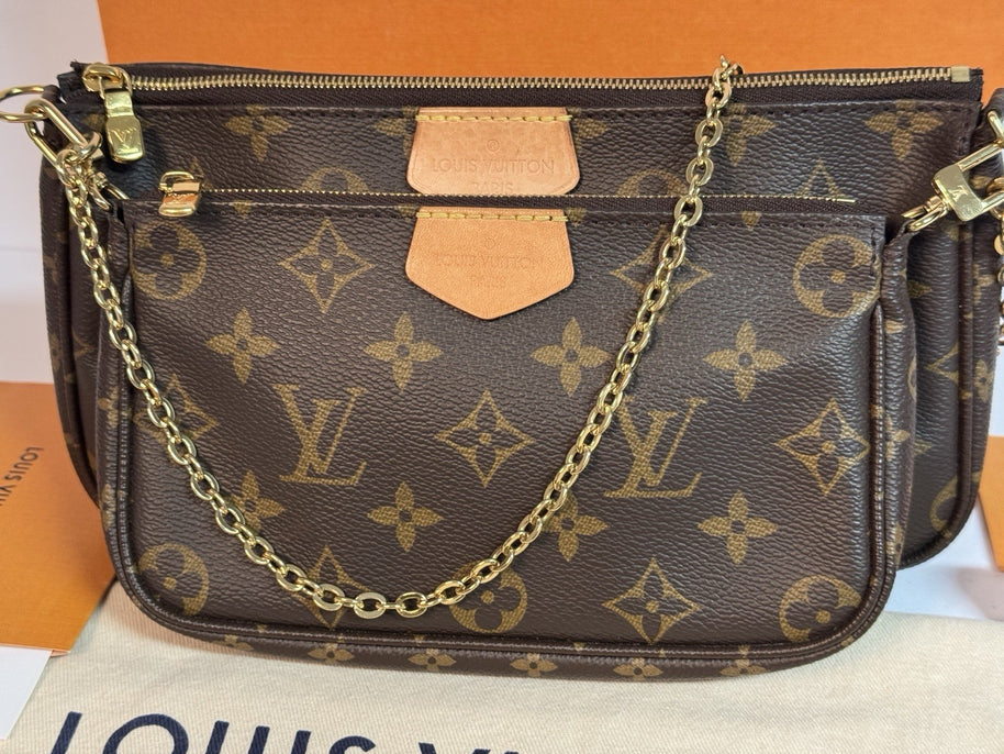 Louis Vuitton Multi Pochette aus 2023 mit Original Rechnung in Khaki Top Zustand