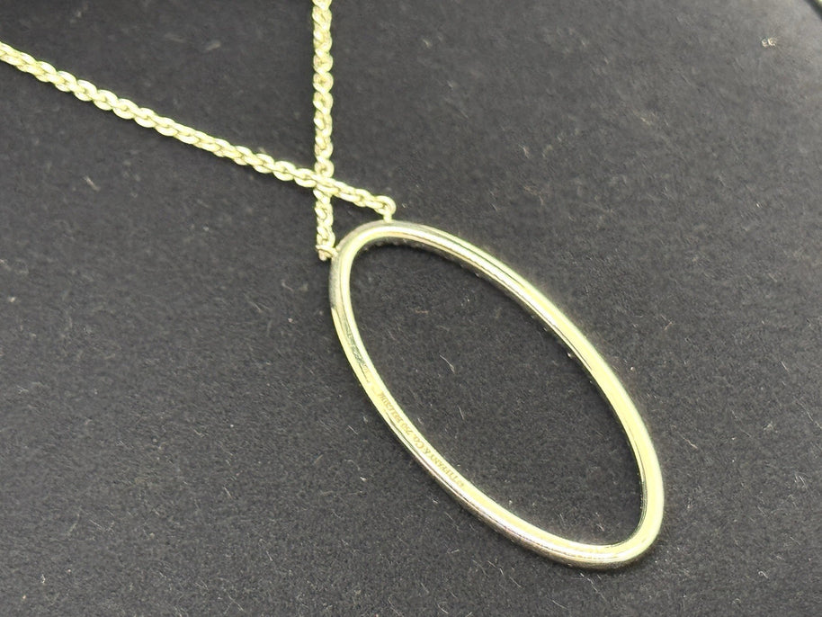 Tiffany & Co. Metro Halskette mit Oval Brillant Anhänger 750er Weißgold Collier