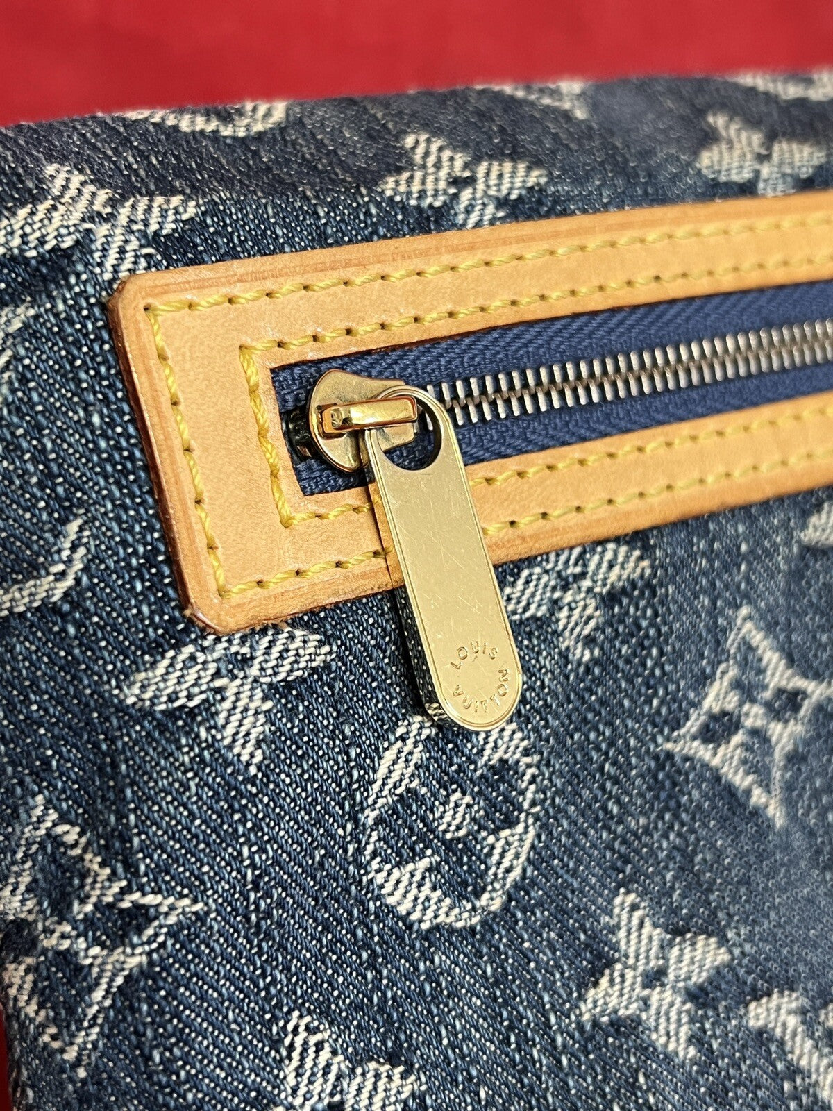 Louis Vuitton Pochette Accessoires Denim/Jeans Clutch Monogram 2006