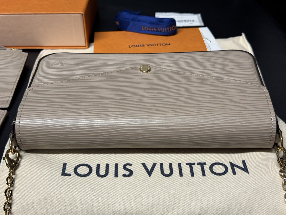Louis Vuitton M68758 Pochette Felicie Epi Leder Beige Taupe Umhängetasche