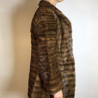 Lange Nerzjacke naturbraun Querschnitt, Exklusiv vom Kürschner Gr. 34/36 Damen