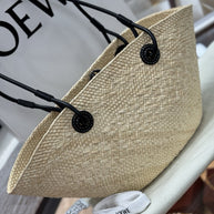 Loewe kleine Anagram Basket Bag aus Iraca-Palme und Kalbsleder Strandtasche