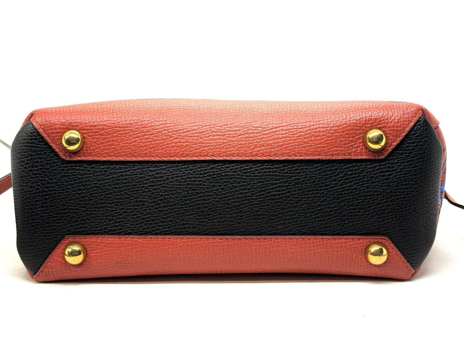 Burberry Graffiti Bag Rot Blau Schwarz Lammleder Schultertasche Top Zustand