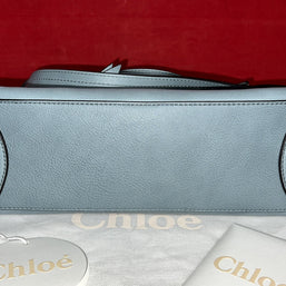 Chloé Faye Damen Umhängetasche Blau Leder Shoulder Bag Cloudy Blue