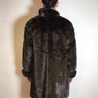 Schöne lange Nerzjacke, 3/4 Nerzmantel dunkelbraun vom Kürschner Gr. 38/40 Damen