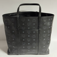 MCM Toni Medium Shopper mit Reissverschluss in Visetos Schwarz mit Rechnung