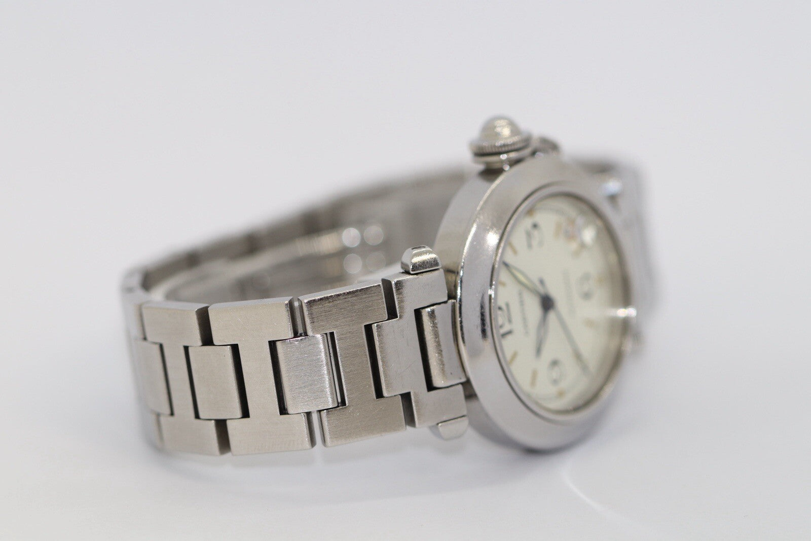 Cartier Pasha Date Automatic Stahl Medium 35mm Luxusuhr Fullset Ref. 2324