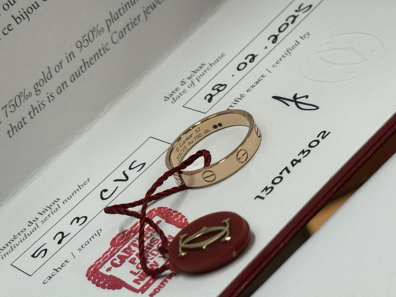 Cartier Love Ring 750er Roségold 3,6 mm kleines Modell Größe 57