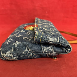 Louis Vuitton Pochette Accessoires Denim/Jeans Clutch Monogram 2006