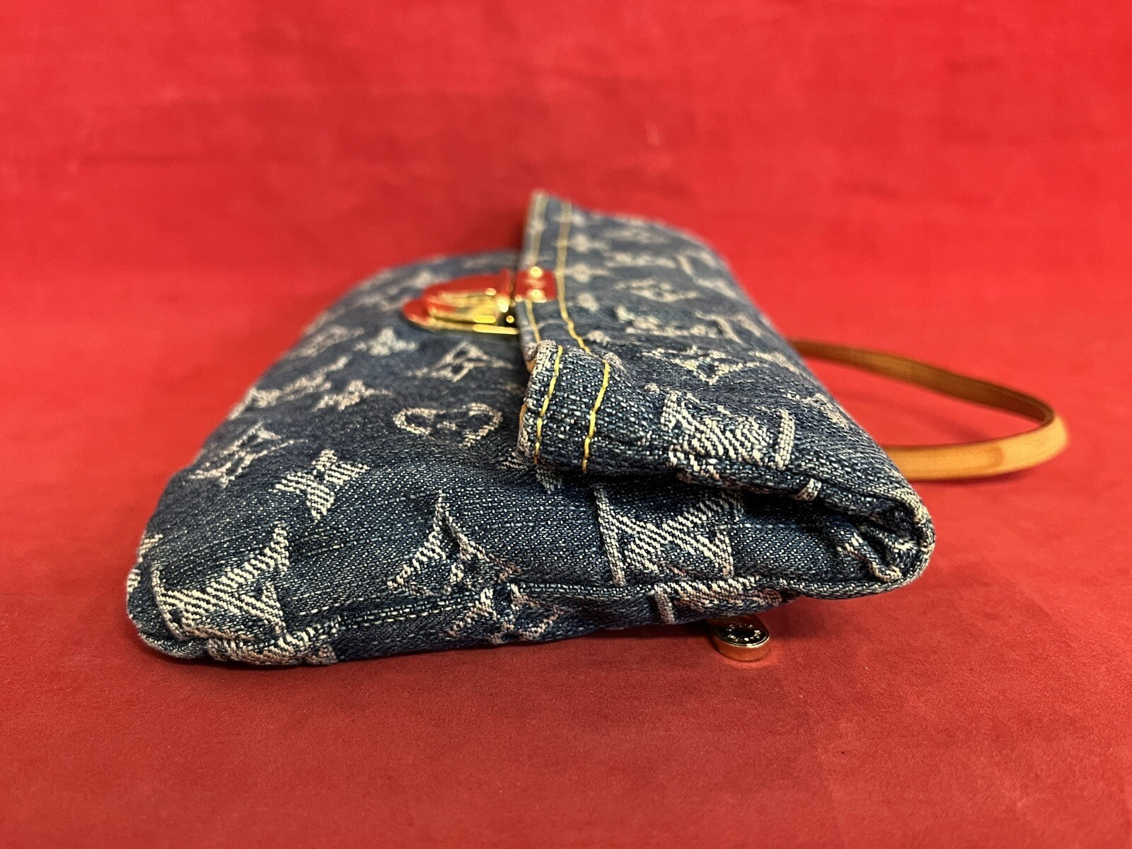 Louis Vuitton Pochette Accessoires Denim/Jeans Clutch Monogram 2006