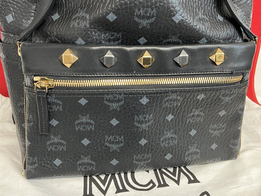 MCM Dual Stark Rucksack Großes Modell Schwarz Gold