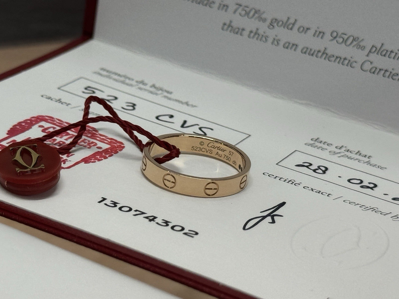 Cartier Love Ring 750er Roségold 3,6 mm kleines Modell Größe 57
