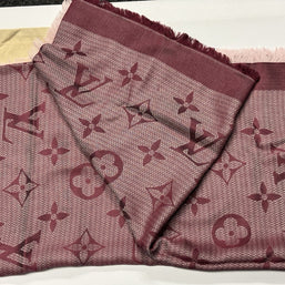 Louis Vuitton Monogram Seide Tuch/Schal 140cm Burgunder Rot Lila M73668