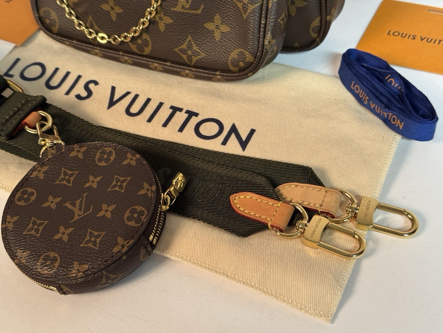 Louis Vuitton Multi Pochette aus 2023 mit Original Rechnung in Khaki Top Zustand