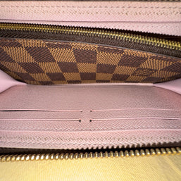 Louis Vuitton Portemonnaie Damen Zippy Slim Damier Ebene & Rose Ballerine 2017
