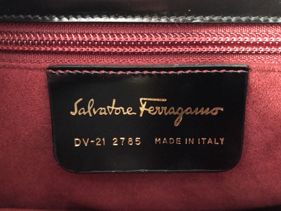 Große Salvatore Ferragamo Damen Handtasche schwarz