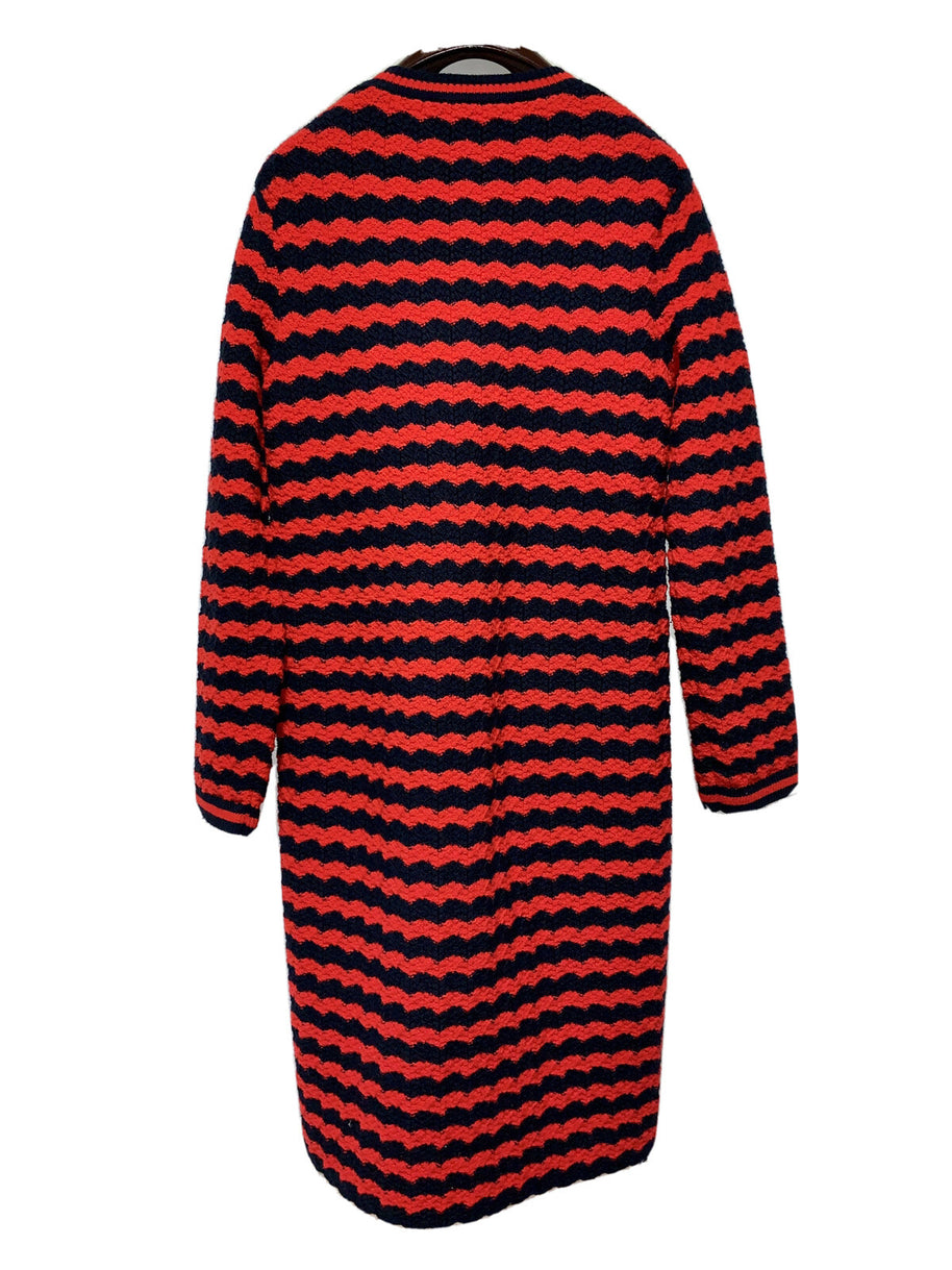 Gucci Wollmantel Damen Cardigan Strickjacke Rot & Dunkelblau Gr. XS NP: 2800€