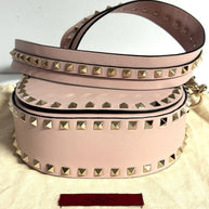 Valentino Garavani Ruckstud Saddle Umhängetasche Rosa Glattleder