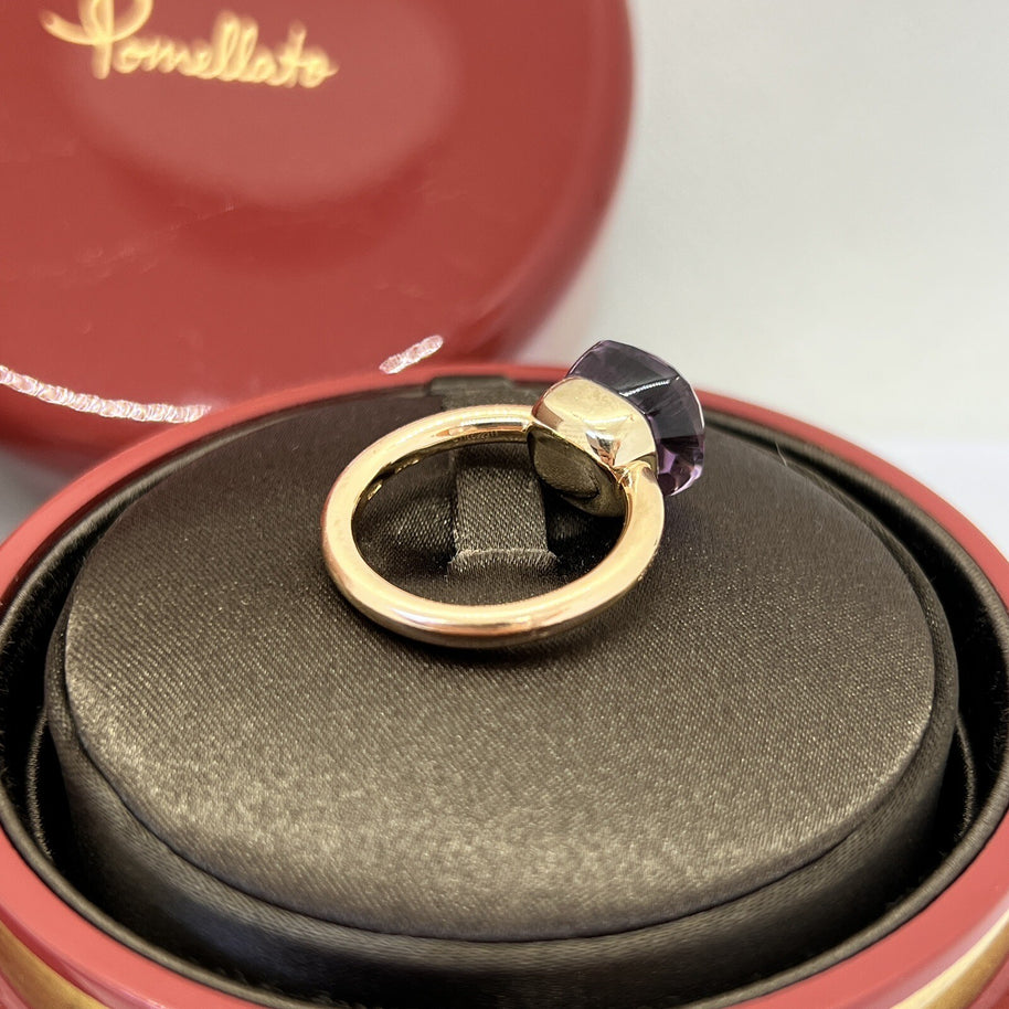 Pomellato Nudo Ring Gr. 52 Rose de France 750er Rosegold mit Amethyst