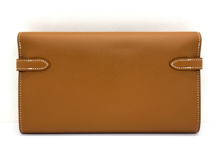 Hermes Kelly To Go Wallet Long Epsom Gold Braun Palladium Portemonnaie 2018