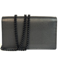 GUCCI GG MARMONT BRIEFTASCHE MIT KETTENRIEMEN SCHWARZ WALLET ON CHAIN WOC TOP
