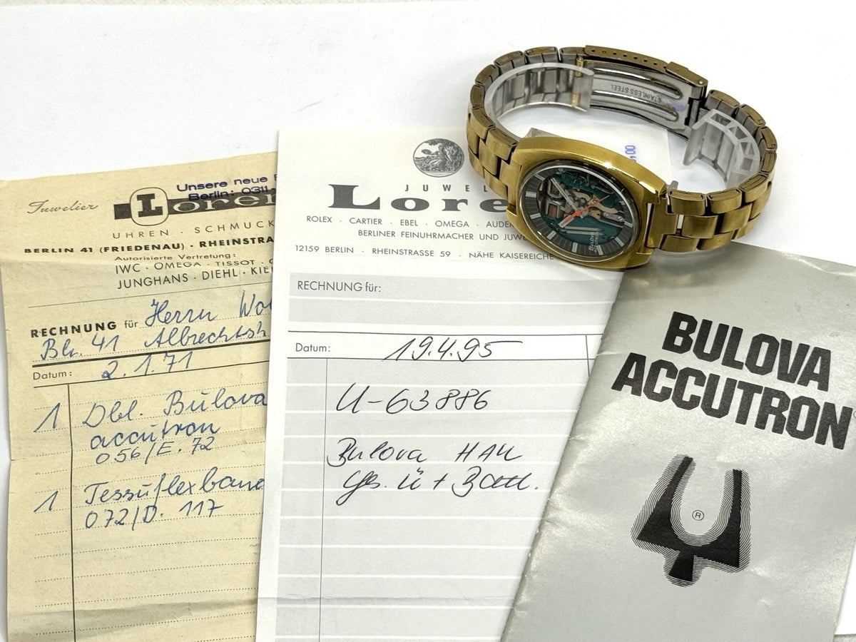 BULOVA ACCUTRON SPACEVIEW CAL. 214 QUARZ GOLD RETRO HERRENUHR SAMMLERSTÜCK