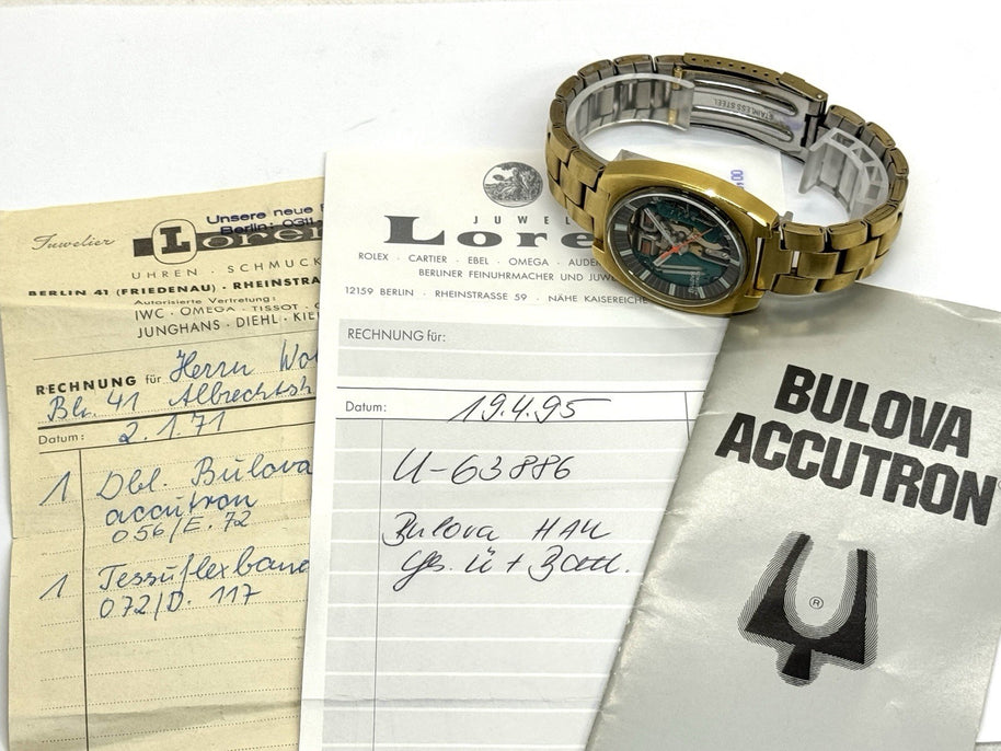 BULOVA ACCUTRON SPACEVIEW CAL. 214 QUARZ GOLD RETRO HERRENUHR SAMMLERSTÜCK