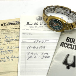 BULOVA ACCUTRON SPACEVIEW CAL. 214 QUARZ GOLD RETRO HERRENUHR SAMMLERSTÜCK