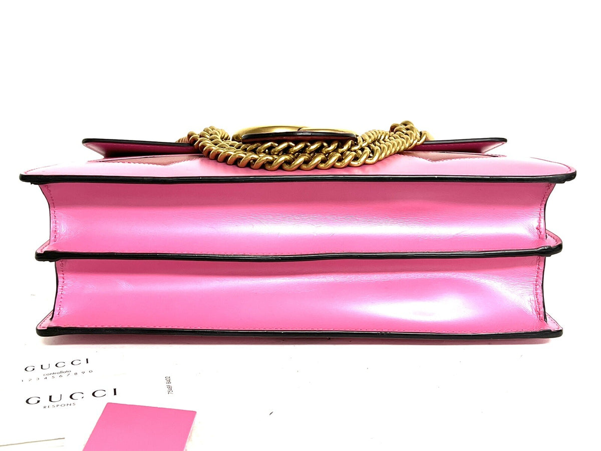 Gucci 431777 GG Marmont Pink Heart Shoulder Bag Schultertasche mit Herz Patch