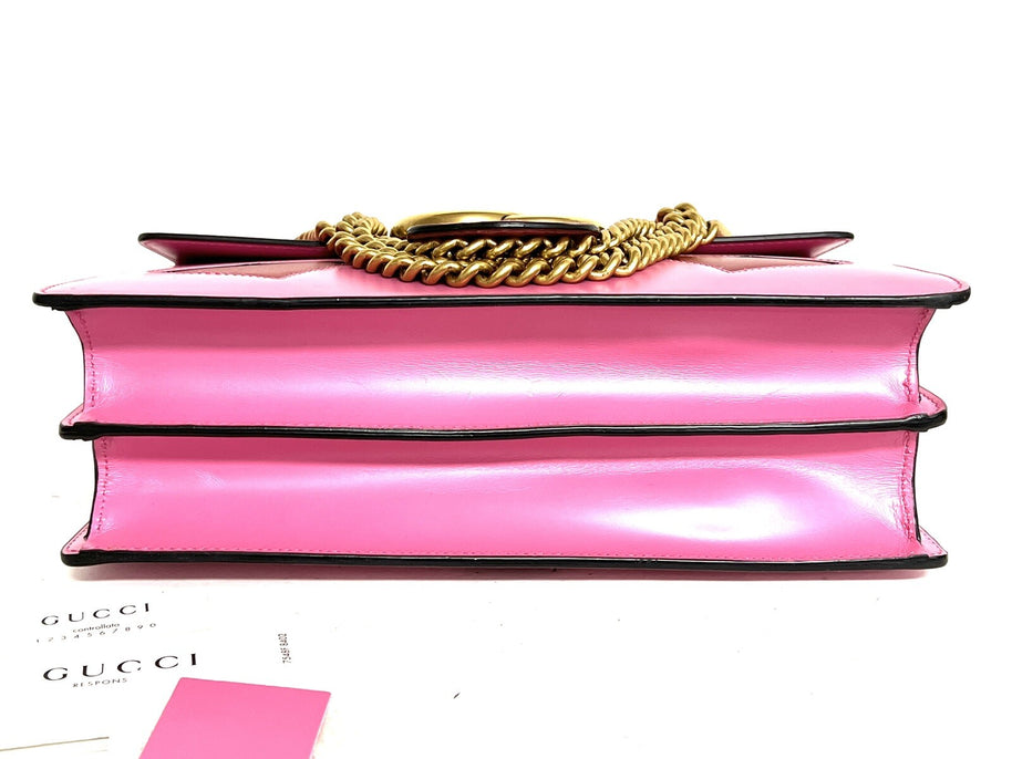 Gucci 431777 GG Marmont Pink Heart Shoulder Bag Schultertasche mit Herz Patch