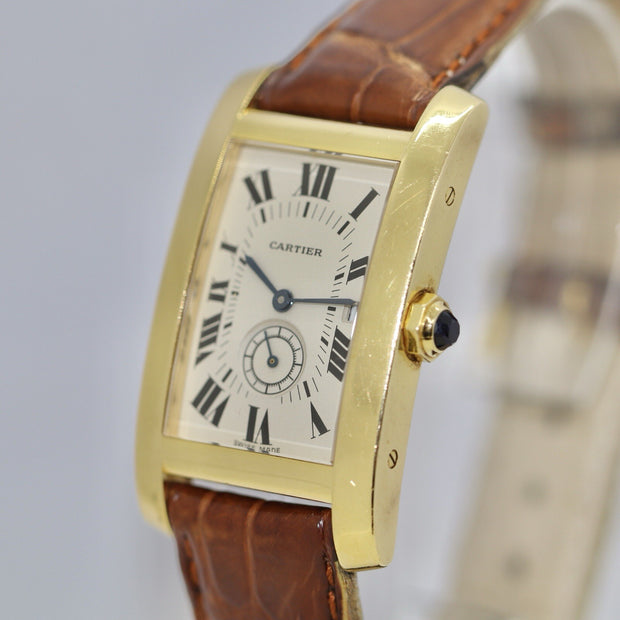 Cartier Tank Américaine Americaine 18k Gold Ref. 8012905 Orig. Papiere & Service
