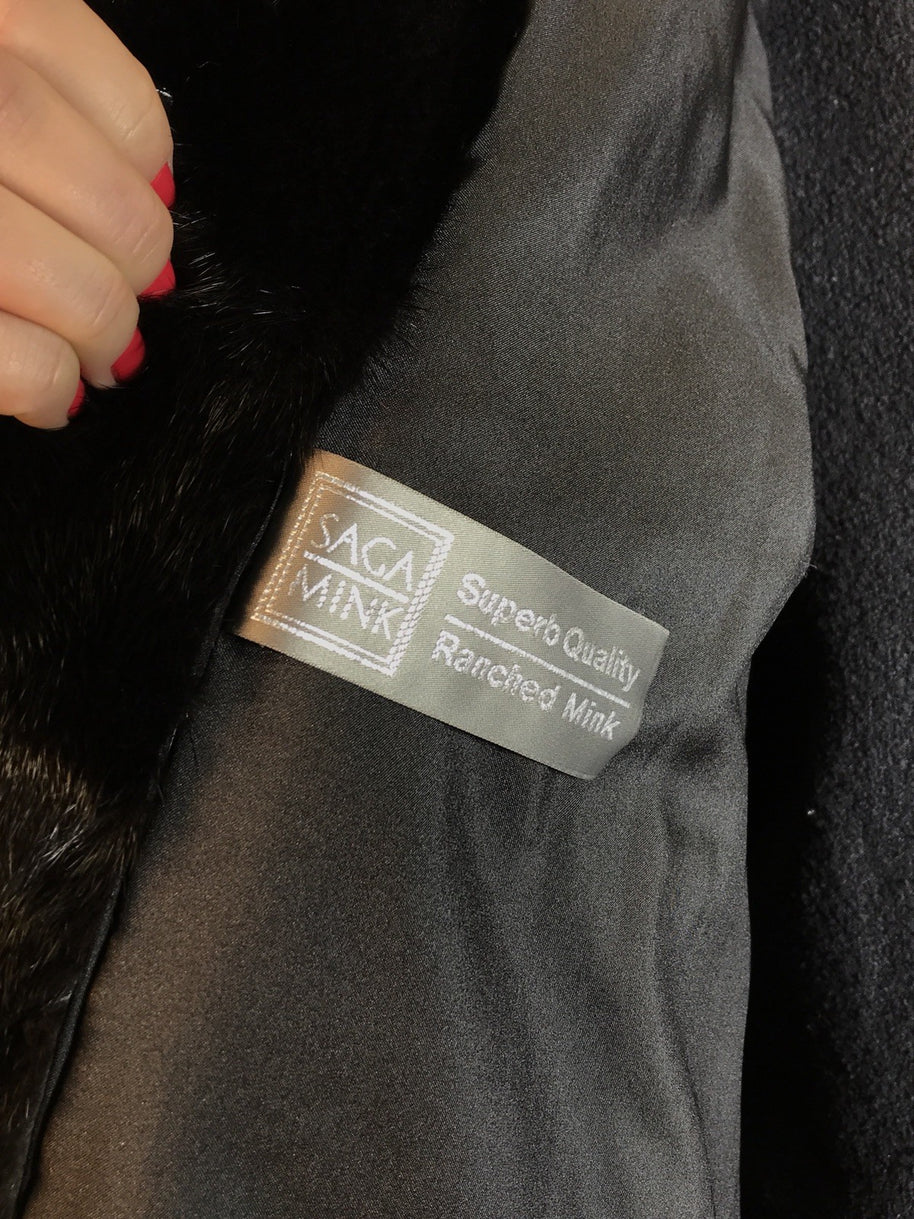 Wunderschöner Nerzmantel Original SAGA MINK Nerz schwarz Gr. 42/44 Damen