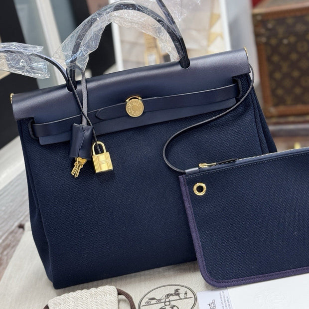Hermes Herbag 31 Indigo Blue 
