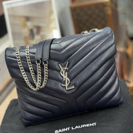 YSL Saint Laurent Loulou Medium Marine Blau Umhängetasche