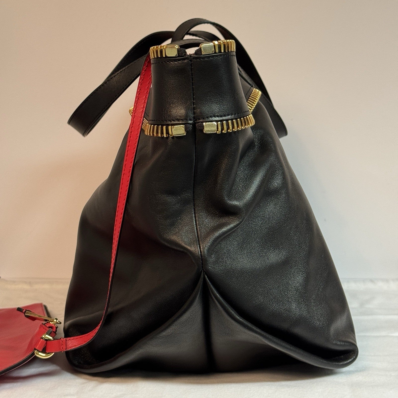 Moschino Rider Shopper XL Tote Bag + Pochette Fantasy Print Black Gold 2023